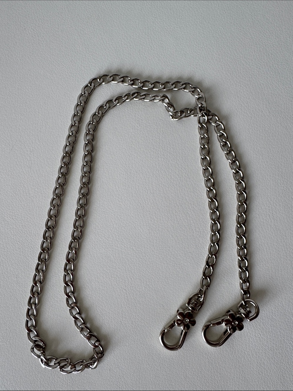 Silver Shoulder Chain Strap with Lobster Clasps for Bags/ Wallets- 20” Length